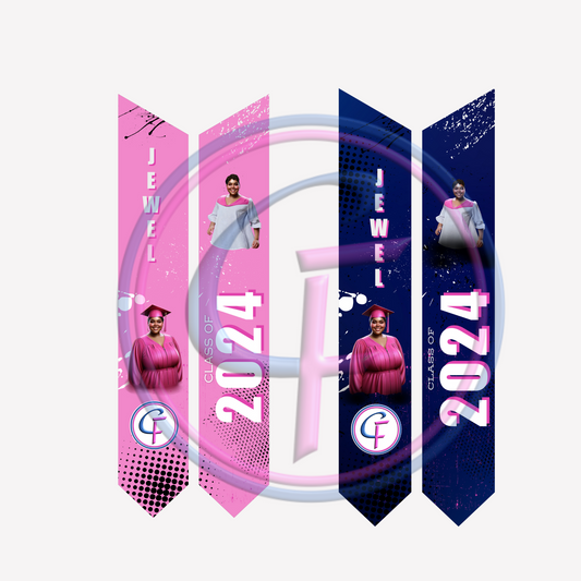 Editable Graduation Stole Design Template for Canva