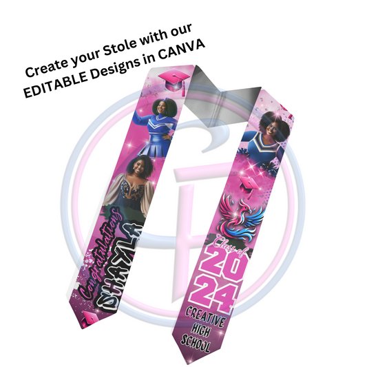 Editable Graduation 8 Stole Designs BUNDLE for Canva