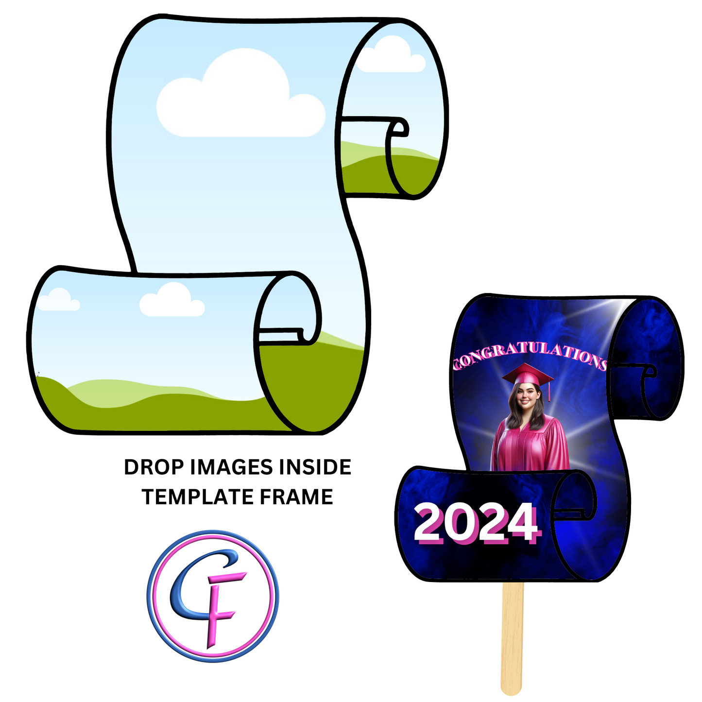 Editable Graduation Scroll Template for Canva