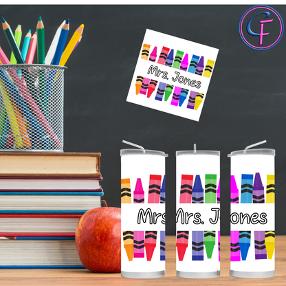 Editable Teacher Tumbler Design Template for Canva