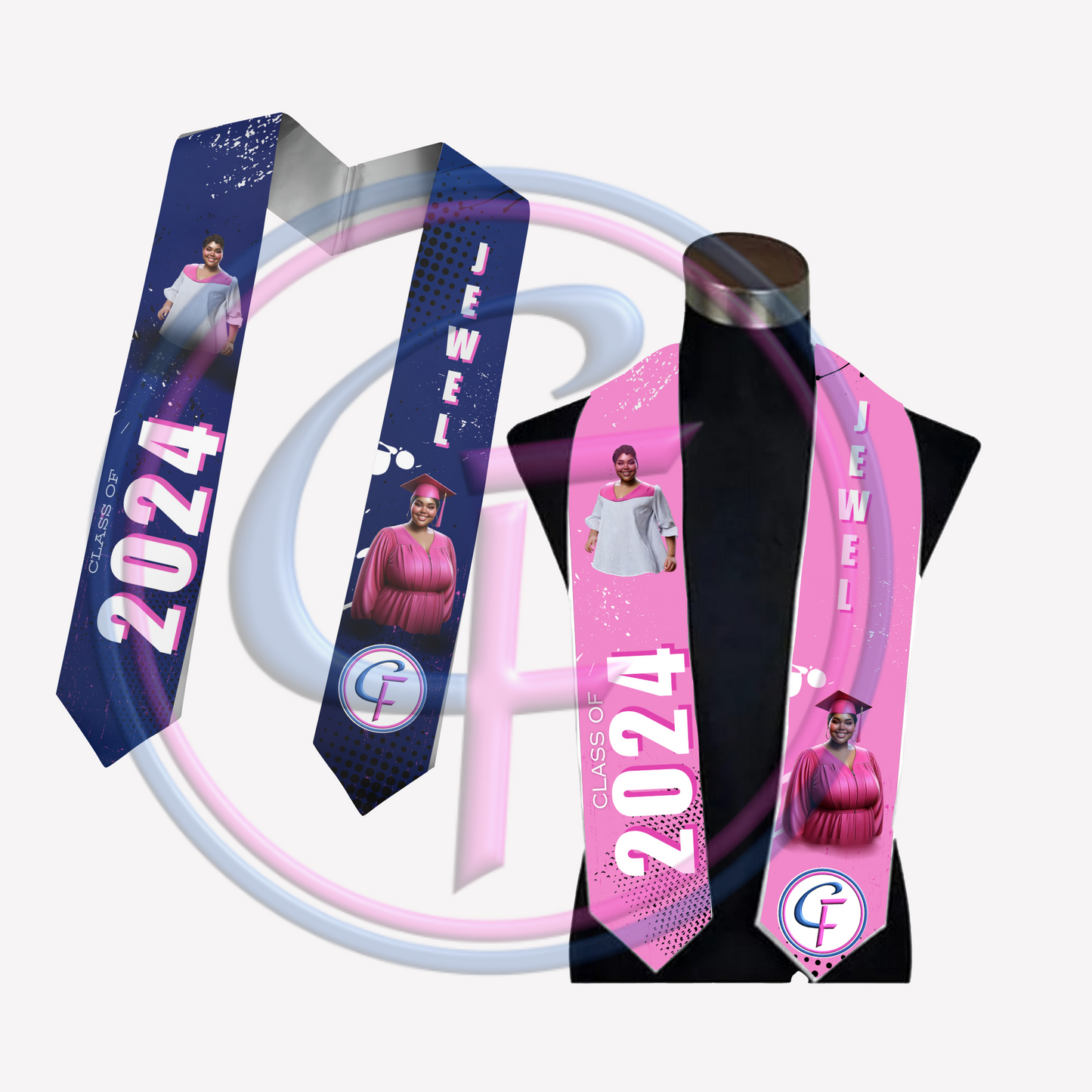 Editable Graduation Stole Design Template for Canva