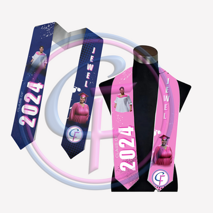 Editable Graduation Stole Design Template for Canva