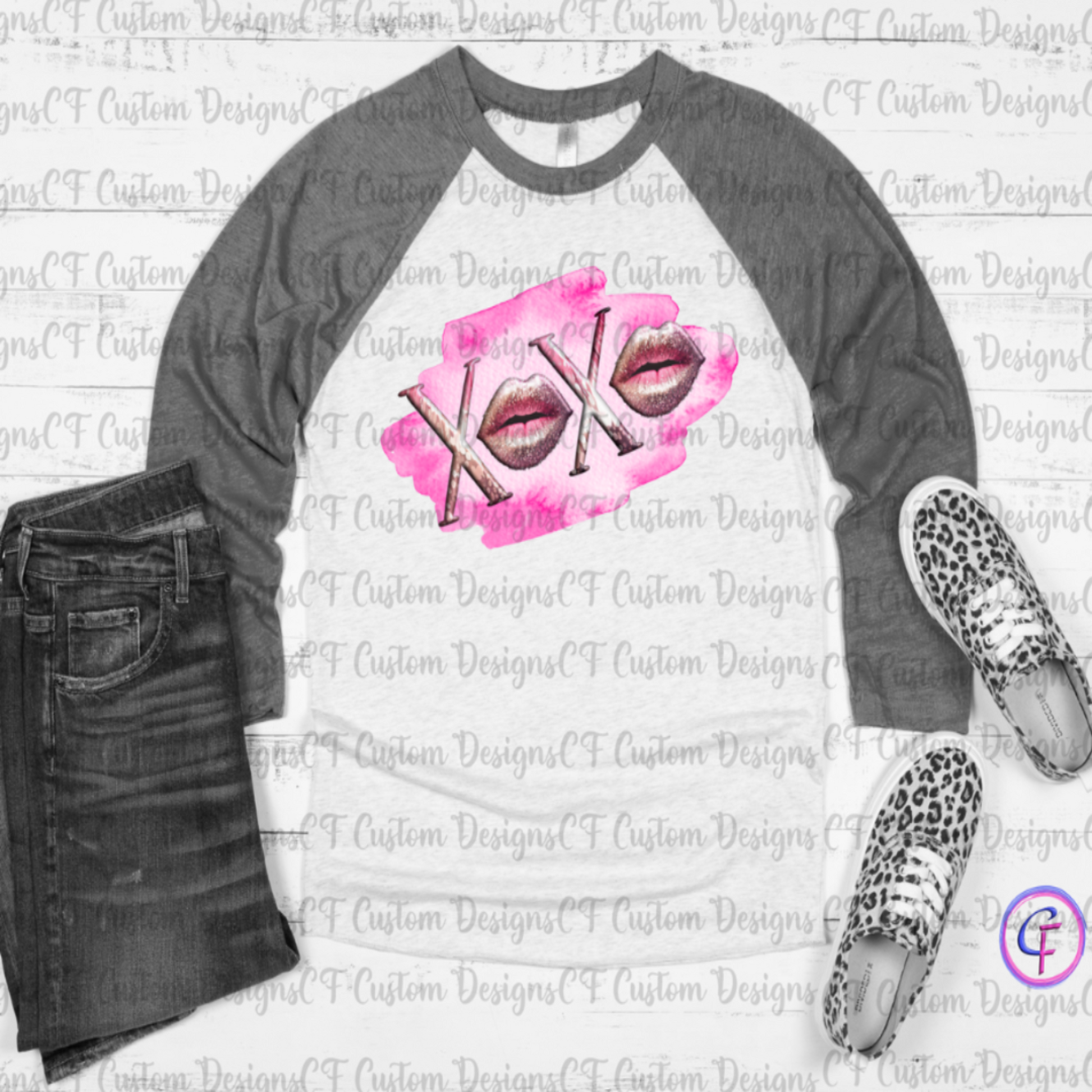 pink xoxo lips png design