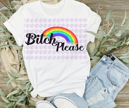 B Please Rainbow PNG Design